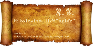 Mikolovits Ulászló névjegykártya